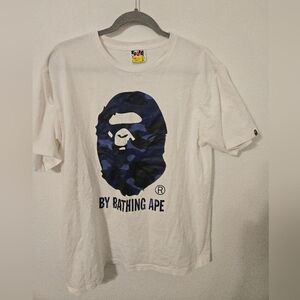 BAPE Camo By Bathing Ape Tee White Navy Mens Size Large T Shirt